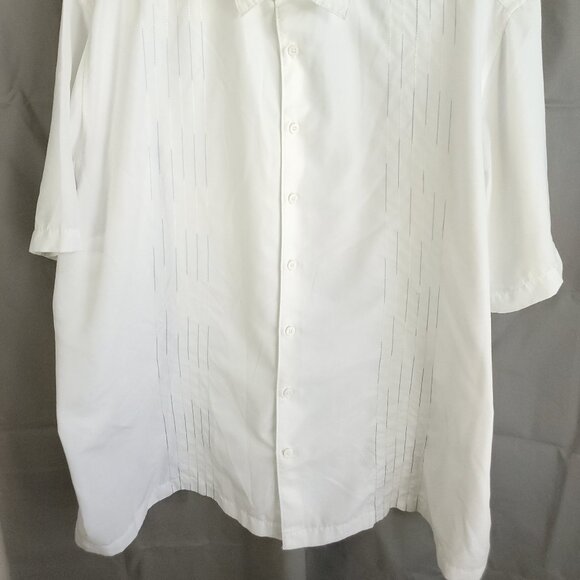 Cafe Luna Shirt Men's 2XL Short Sleeve Button Front White Embroidered - Picture 2 of 14